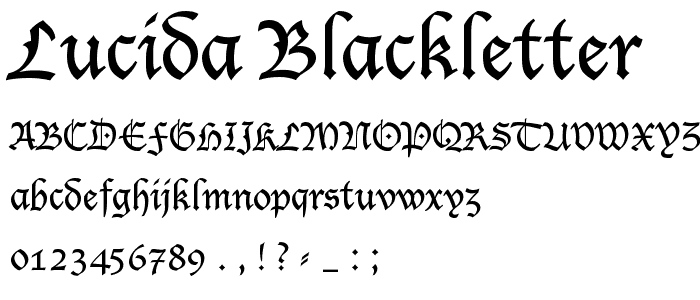 Lucida Blackletter font